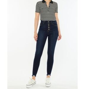 Kancan Ultra High Rise Ankle Skinny Button Fly Jeans Pants